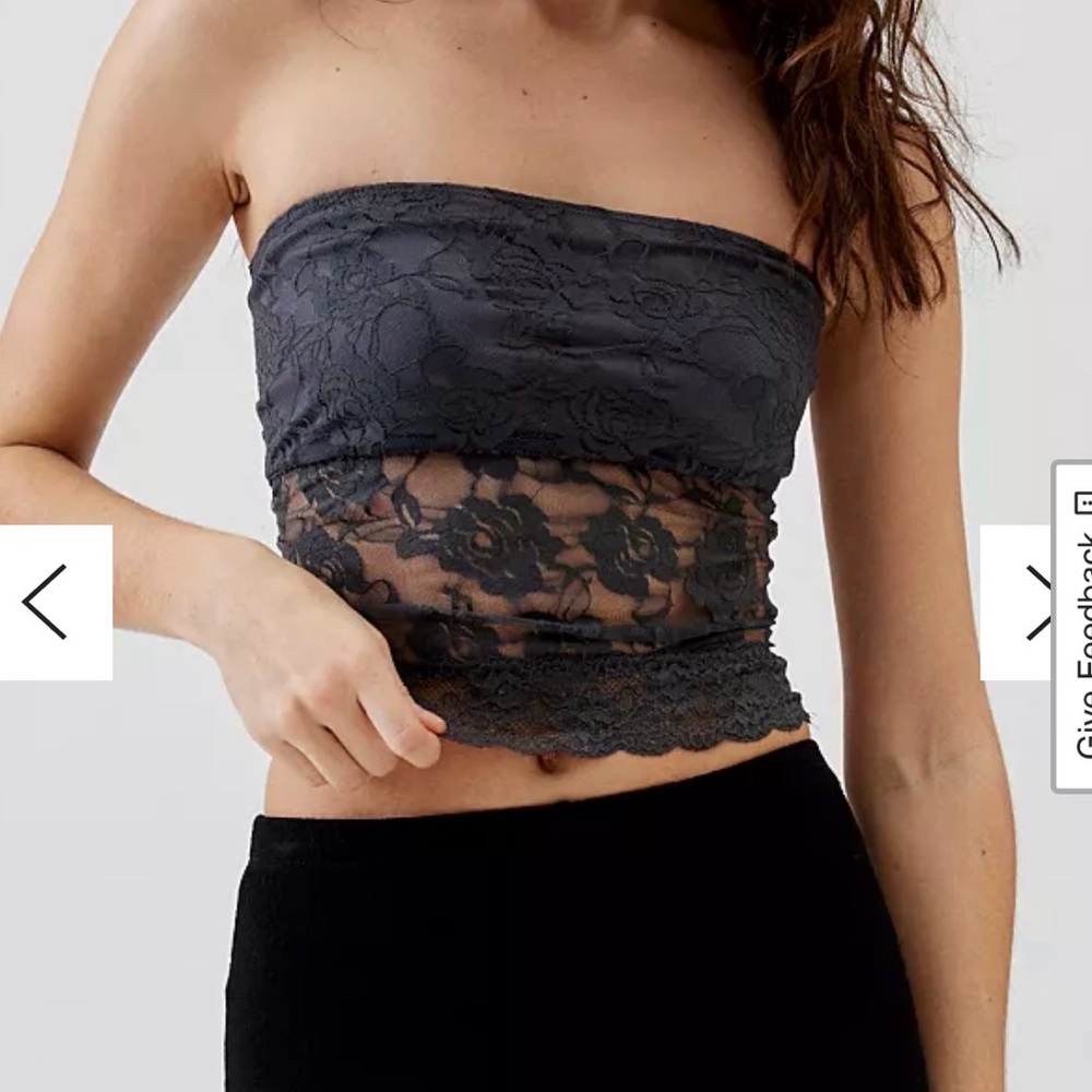 Urban Renewal Dark Gray Lace Tube Top